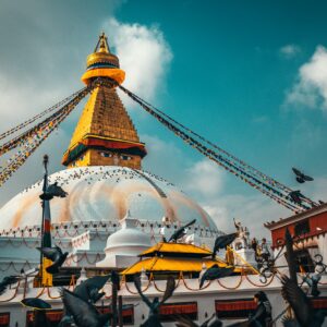Boudhanath Stupa with prayer flags, Kathmandu