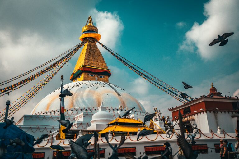 Boudhanath Stupa with prayer flags, Kathmandu
