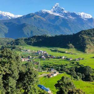 Green valley in the Nepal Himalaya