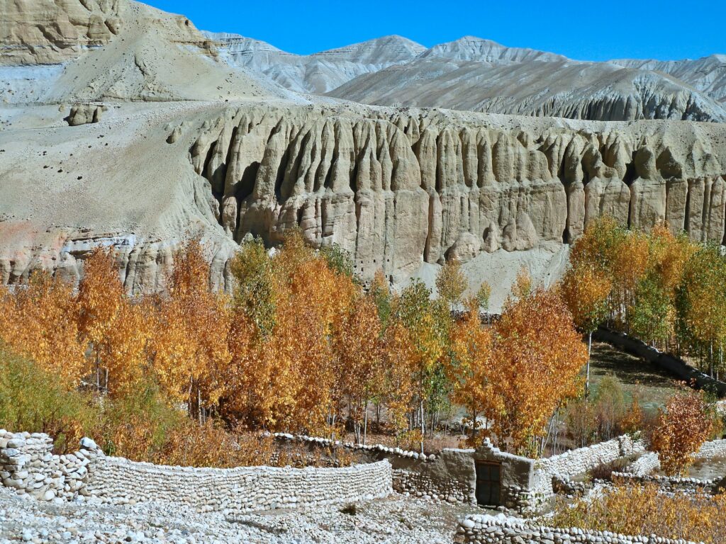The walled town of Lo Manthang in Upper Mustang, Nepal