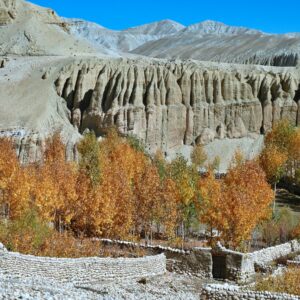 The walled town of Lo Manthang in Upper Mustang, Nepal