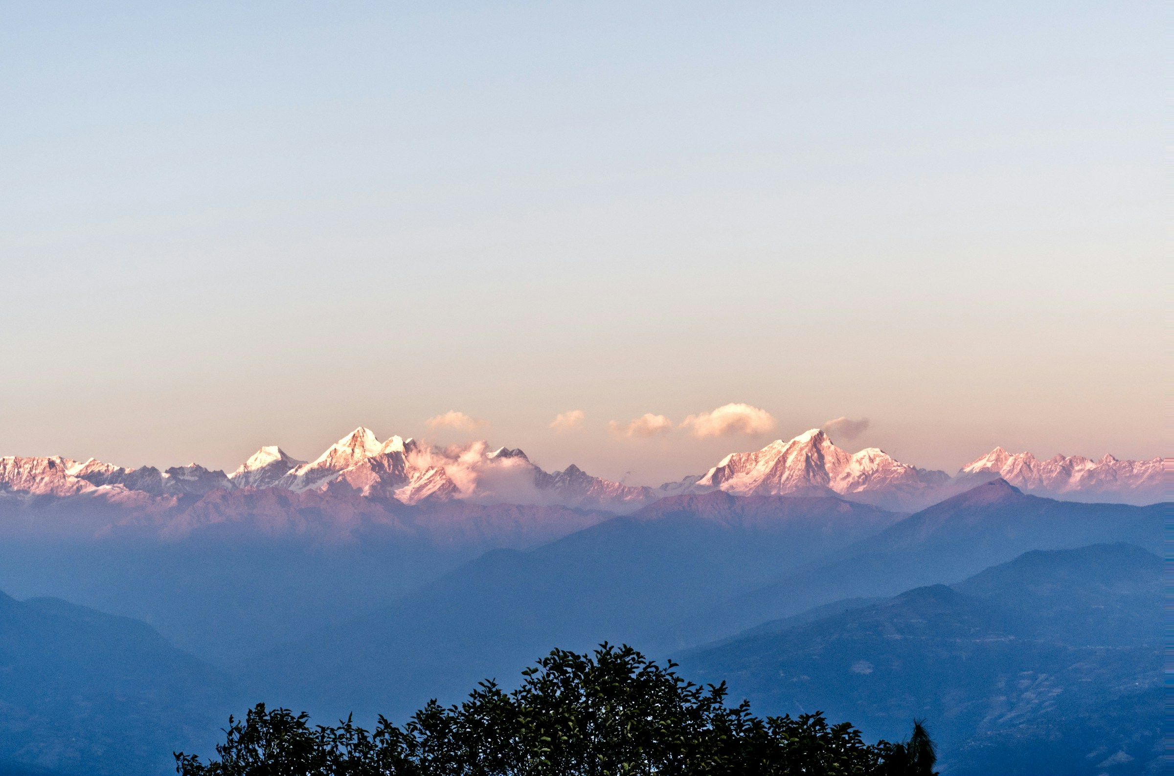 The Himalayan range seen from Nagarkot, on the rim of the Kathmandu valley