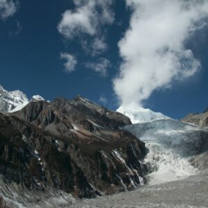 Glacier between Himalayan peaks